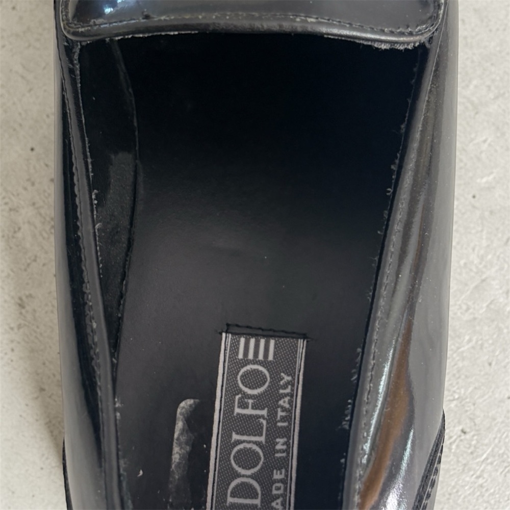 ALDO Men’s Black Patent Leather Dress Shoes Slip-On Formal Loafers Size 12 - Picture 2 of 6